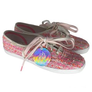 KEDS NWT OH JOY PINK TWEED LACE UP SNEAKERS 7